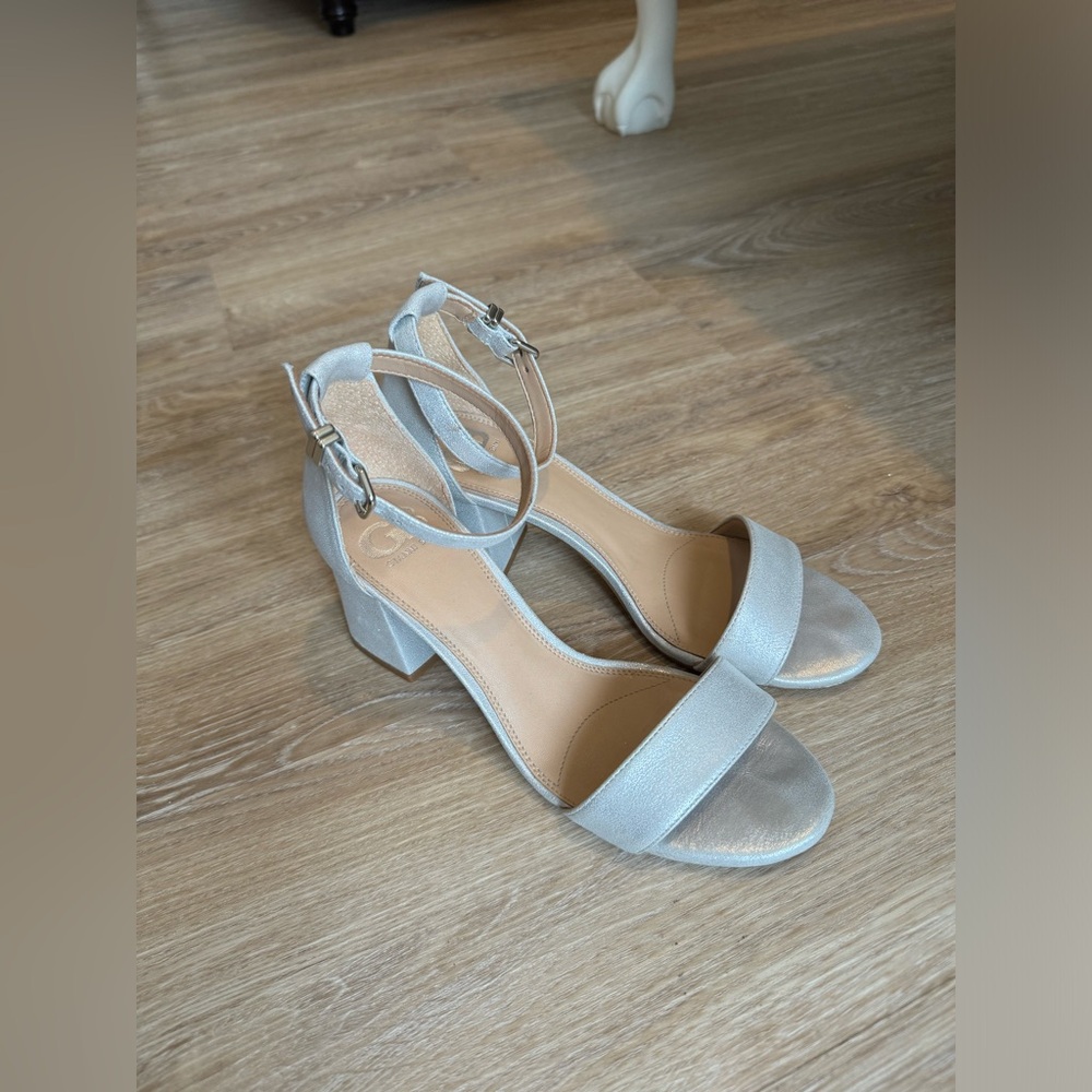 Silver Gianni Bini Open Toe Heels